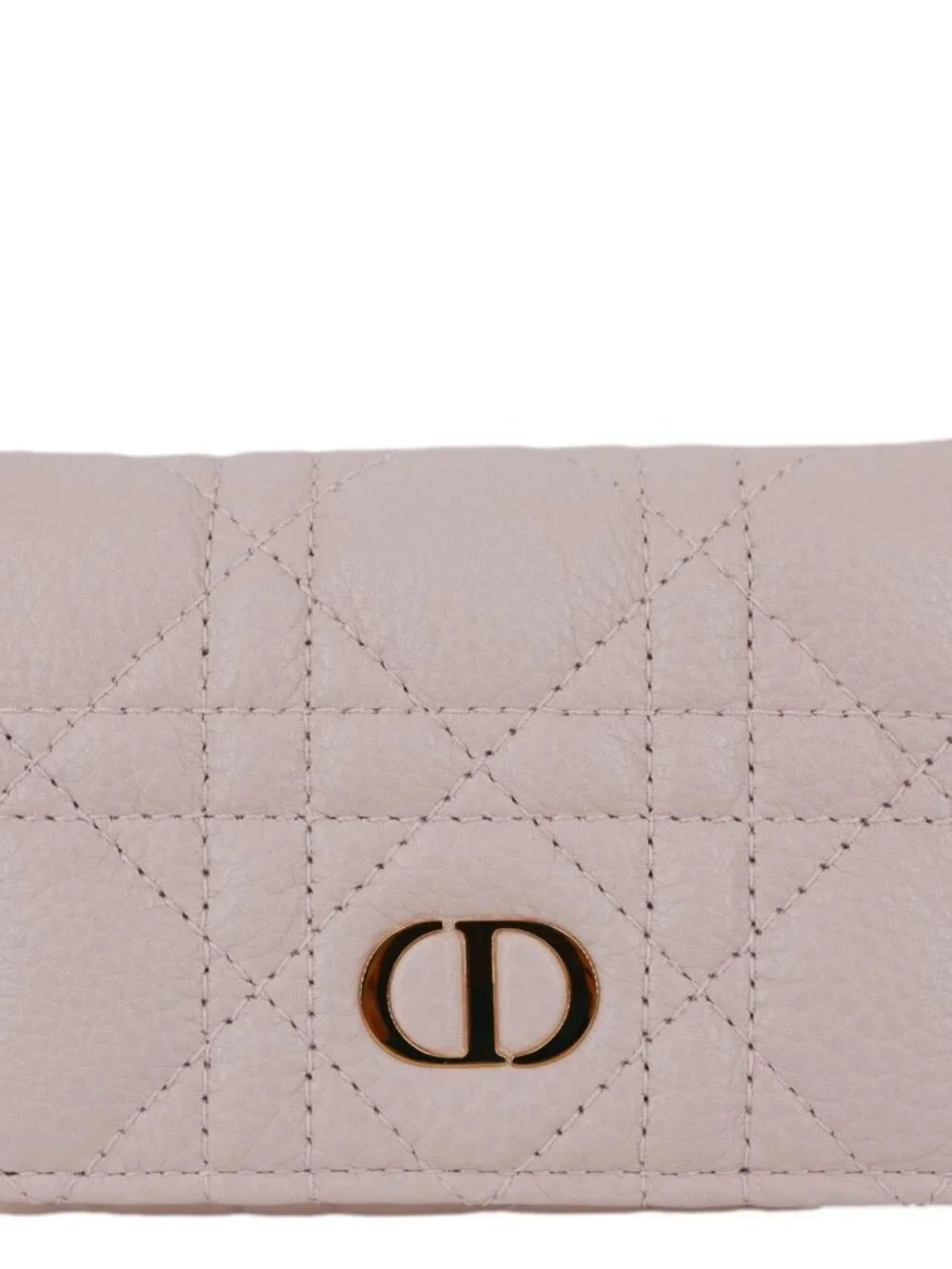 CHRISTIAN DIOR Caro Glycine Supple Cannage Calfskin Leather Wallet Pink
